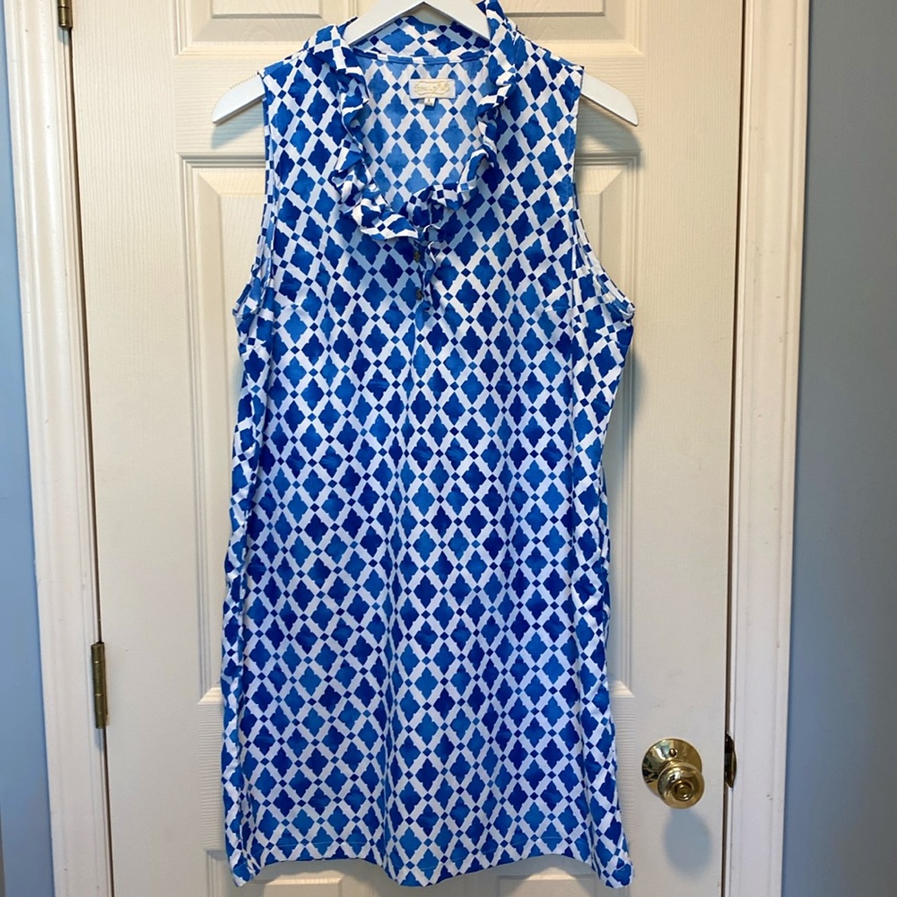 NWOT Mud Pie Whitney Ruffle Neck Shift Dress